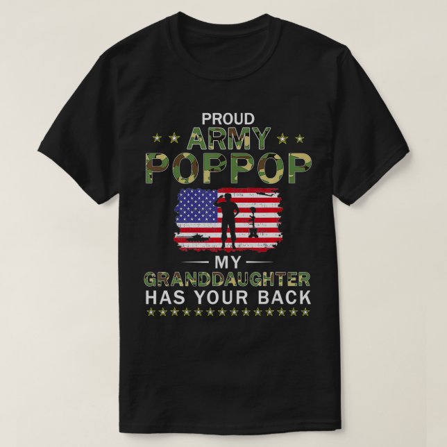 Mens Granddaughter Has Your Back Proud Army Poppop T-Shirt (Design Front)