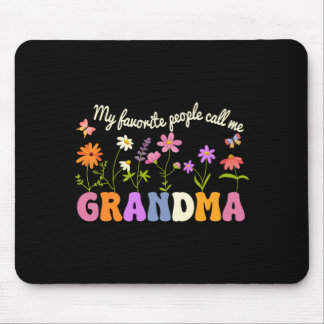 Mens Grandma Gifts Women Wildflower Floral Design Mouse Pad
