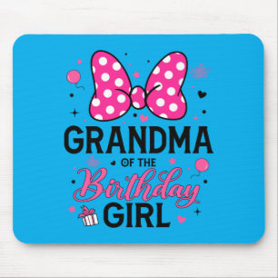Mens Grandma Of The Birthday Girl Cute Pink Bow Mouse Pad