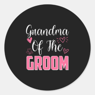 Mens grandma of the groom family wedding party classic round sticker