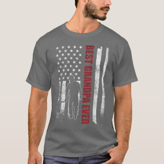 Mens Grandpa and Granddaughter US Flag Grandfather T-Shirt