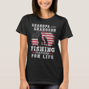 Mens Grandpa And Grandson Fishing Partners Fathers T-Shirt