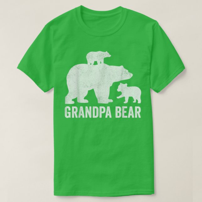 Mens Grandpa Bear Fathers Day Shirts, Funny Two Cu T-Shirt (Design Front)