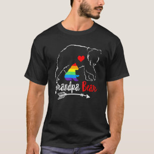 Mens Grandpa Bear Proud Dad Ally Lgbtq Rainbow Fla T-Shirt