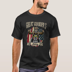 Mens Grandpa Biker Gang Flag Grandpa Rides Bike T-Shirt