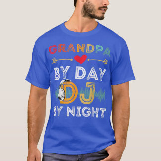 Mens Grandpa By Day DJ By Night Retro Vintage Deej T-Shirt