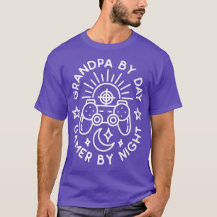 Mens Grandpa By Day Gamer By Night Video Games Lo T-Shirt
