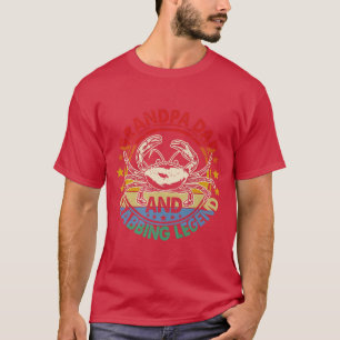 Mens Grandpa Dad And Crabbing Legend, Crab Fishing T-Shirt