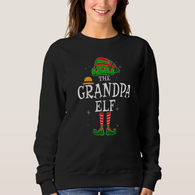 Mens Grandpa Elf Group Matching Family Christmas H Sweatshirt (Front)