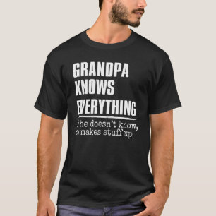 Mens Grandpa Knows Everything  60th   Father's Day T-Shirt