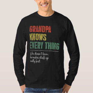Mens Grandpa Knows Everything  60th   Father's Day T-Shirt