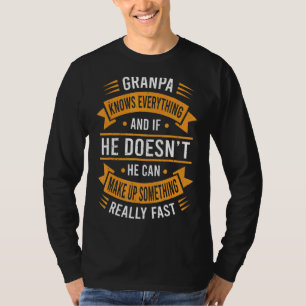 Mens Grandpa Knows Everything   Grandpa Fathers Da T-Shirt