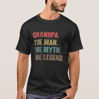 Mens Grandpa Man Myth Legend Vintage Best Papa Eve T-Shirt