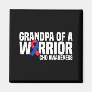 Mens Grandpa of a Warrior CHD Congenital Heart Dis Magnet