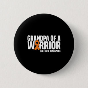Mens Grandpa Of A Warrior Orange Ribbon Rsdcrps Aw 6 Cm Round Badge