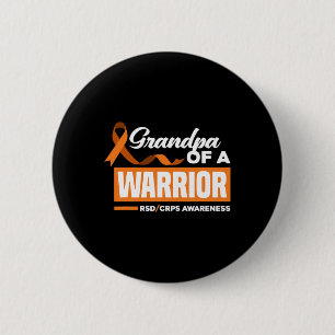 Mens Grandpa Of A Warrior Support Supporter Rsd Cr 6 Cm Round Badge