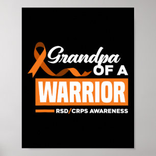 Mens Grandpa Of A Warrior Support Supporter Rsd Cr Poster