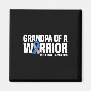 Mens Grandpa Of A Warrior Type 1 Diabetes Awarenes Magnet