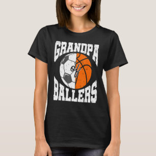 Mens Grandpa Of Ballers Ball Grandfather Basketbal T-Shirt