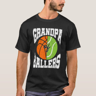 Mens Grandpa Of Ballers Ball Grandfather Tennis Ba T-Shirt