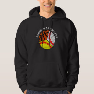 Mens Grandpa Of Ballers Baseball Softball Basket Hoodie