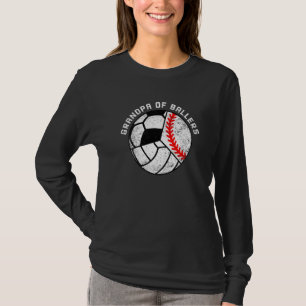 Mens Grandpa Of Ballers Baseball Volleyball Socce T-Shirt
