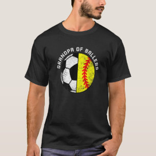 Mens Grandpa Of Ballers Soccer Softball Grandpa T-Shirt