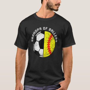 Mens Grandpa Of Ballers   Soccer Softball Grandpa T-Shirt