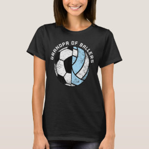 Mens Grandpa Of Ballers Soccer Volleyball Grandp T-Shirt