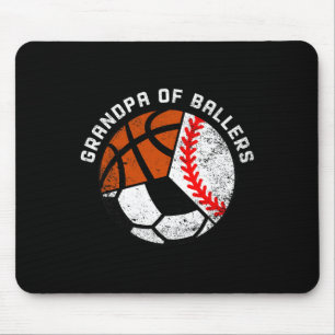Mens Grandpa Of Byllers Fun Bysebyll Soccer Bysket Mouse Pad