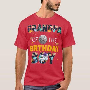 Mens Grandpa of The Birthday Boy Astronaut Theme B T-Shirt