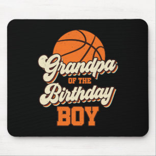 Mens Grandpa Of The Birthday Boy Bysketbyll Papa F Mouse Pad