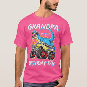 Mens Grandpa of the Birthday Boy T Rex Monster Tru T-Shirt