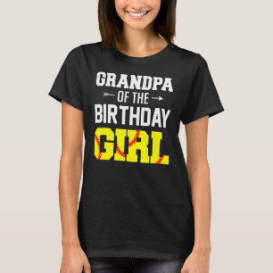 Mens Grandpa Of The Birthday Girl Softball Girl Fa T-Shirt