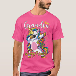 Mens Grandpa of the Birthday Princess  Unicorn Bir T-Shirt