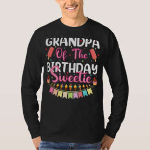 Mens Grandpa Of The Birthday Sweetie Ice Cream Fat T-Shirt