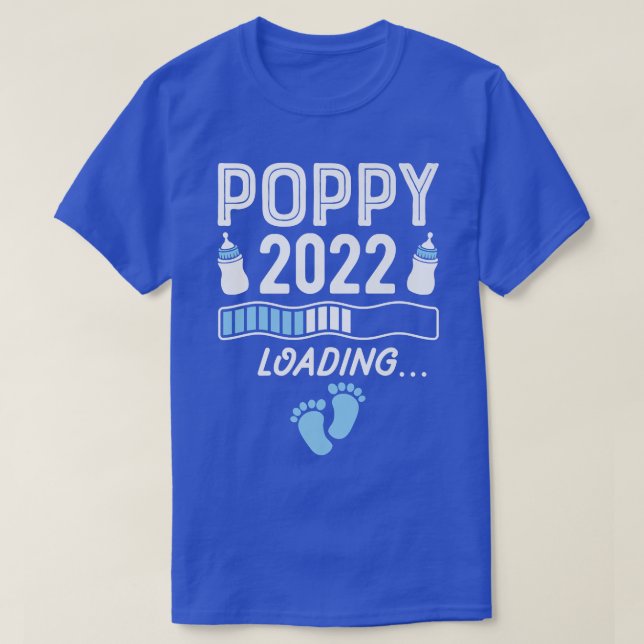 Mens Grandpa Poppy 2022 Loading Grandad Pregnancy  T-Shirt (Design Front)