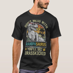 Mens Grandpa Rex Saurus Papasaurus Dinosaurs Men F T-Shirt