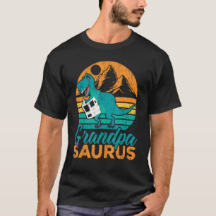 Mens Grandpa Saurus Rex Dinosaur Grandfather Match T-Shirt