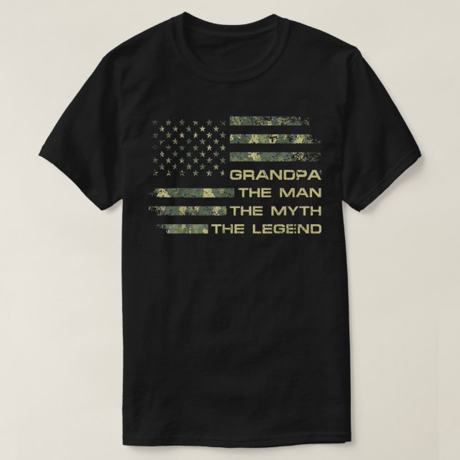 Mens Grandpa The Man The Myth The Legend Fathers D T-Shirt (Design Front)