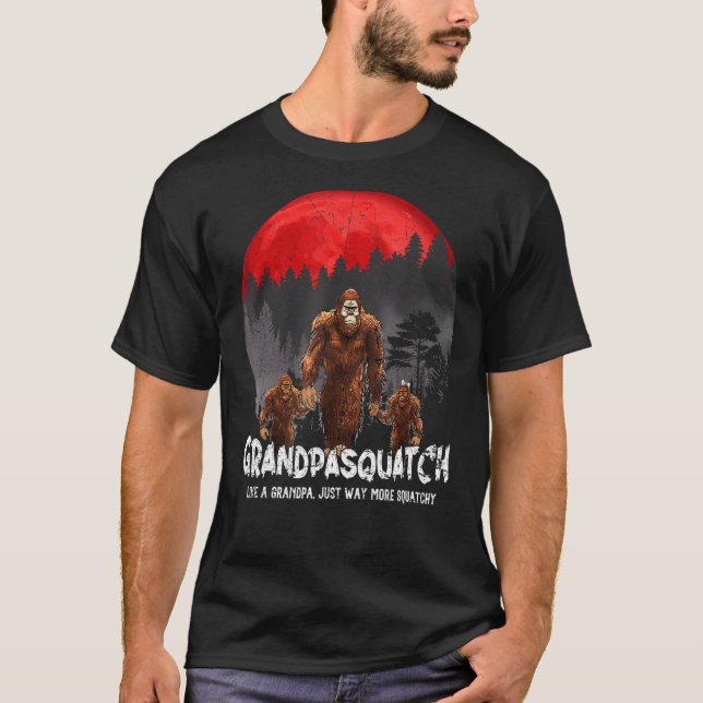 Mens Grandpasquatch Like A Grandpa Just Way More S T-Shirt (Front)