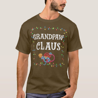 Mens Grandpaw Claus Santa Christmas Lights Family  T-Shirt