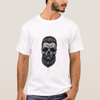 Men's Graphic Skull Beard Printed T-Shirt