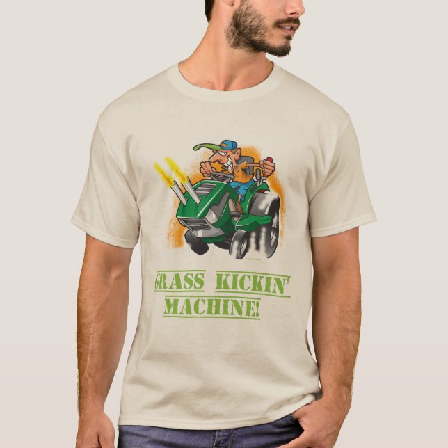 Mens Grass cutting machine tshirt (Front)