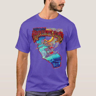 Mens Grateful Dead Surfing California Skeleton Vin T-Shirt