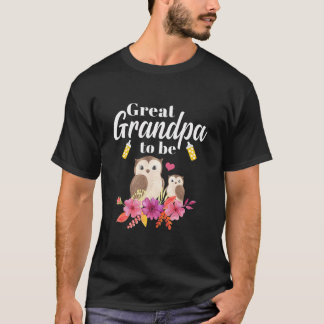 Mens Great Grandpa To Be Owl Baby Shower  T-Shirt