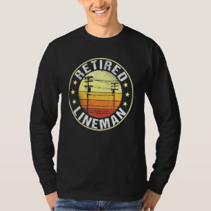 Mens Great Retired Lineman Design Retire Electrici T-Shirt