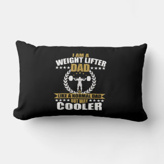 Mens Great Weightlifter Dad Gift Papa Gym T-Shirt. Lumbar Cushion