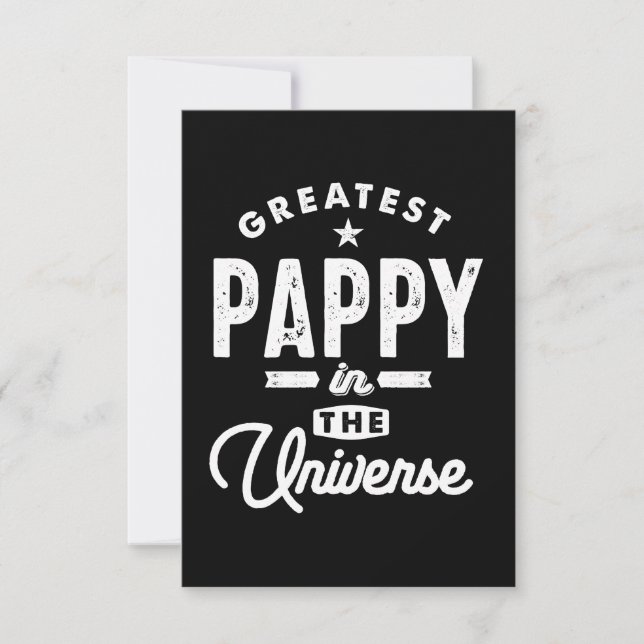Mens Greatest Pappy in The Universe Grandpa T Shir RSVP Card (Front)