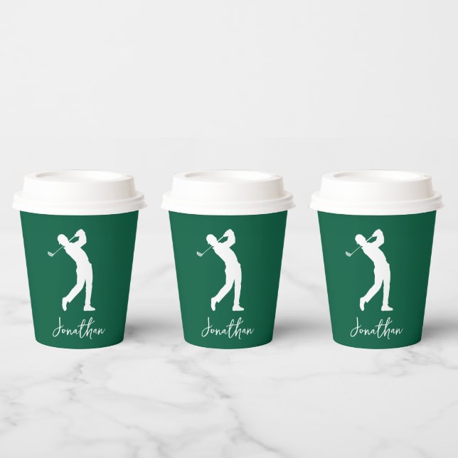 Men's Green Monogram  Paper Cups (Multi)